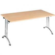 Folding rectangular table - 120x80cm - beech top