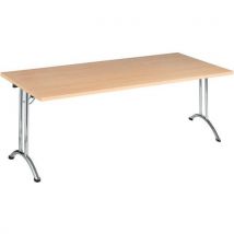 Folding rectangular table - 160x80cm - beech top