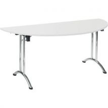 Folding semi-circular table - 160x80cm - white top
