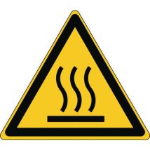 Warning hot surface rigid sign 10 x 8.7 cm