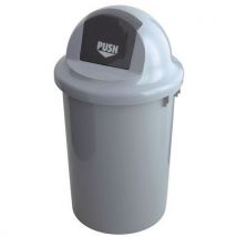 Bin with lid 60l swing flap grey