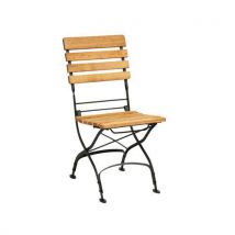 Wood Bistro Chair with Wrought Iron Frame by Zap