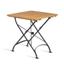 Square Wooden Bistro Table - Wrought Iron Frame by Zap