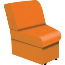 Modular low back sofa chair - concave - orange