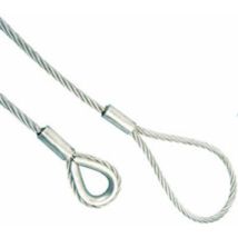 10mm Diameter 6x19 Thimble Eye Wire Rope Strop. 2m Long