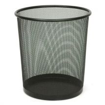 Waste Paper Bin - 19L Black Steel - Push Opening - Indoor & Office Use