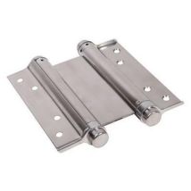 Double action spring hinge 153mm polished stainless steel
