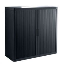 Easy office cabinet with tambour doors overall height: 104 cm door colour: black
