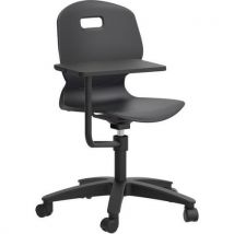 Antimicrobial mobile chair+tablet - black - leg size 5