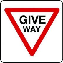 Reflective give way post fixing sign hxw 400x400mm