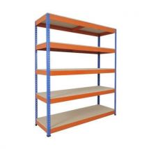 Rapid1 hd 1980hx1220wx610d blue/orange 5 chipboard shelves