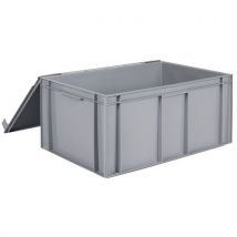 Euro Container with Hinged Lid Grey 54L Capacity