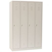 Locker for clean workwear 4 compartments/bases grey + hasp