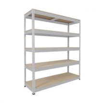 Rapid1 hd 1980hx1830wx610d grey 5 chipboard shelves