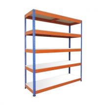 Rapid 1 1980hx2134wx610mmd blue/orange 5 melamine shelves