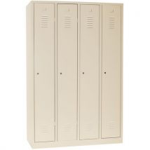 Manutan Beige Nest of 4 Lockers With Plinth