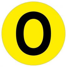 Circular floor marker message: o model: letter