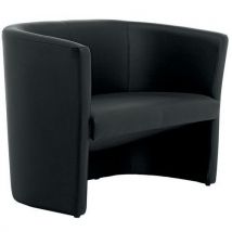 Pio 2-seater armchair - black faux leather - linea fabbrica