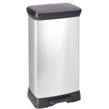 Decobin pedal bin 50 l silver/black