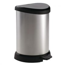 Pedal Bin - 15L - Silver/Black - Easy Clean - Indoor Waste Bin