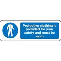 Rigid plastic protective clothing sign hxw 600x400mm