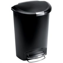 Black 50-l half moon plastic pedal bin