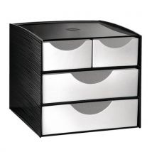 4-drawer unit 18.5x18.3x16.8 black/grey