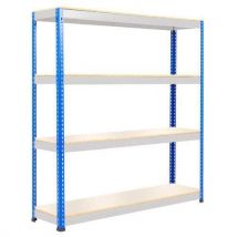 Rapid essentials 1980hx1830wx610mmd blue/grey 4 melamine shelve