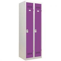 2-column clean industry locker with hasp 300 mm plum