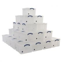 42 L clear really useful box pallet buy of 36