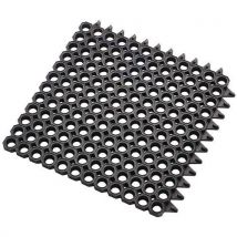 Black modular entrance mat tile 500 x 500 x 23 mm