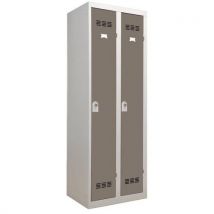 2-column clean industry locker with hasp 300 mm taupe