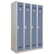 4-column clean industry locker with hasp 300 mm blue