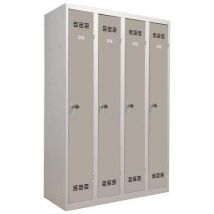 4-column clean industry locker with hasp 300 mm grey