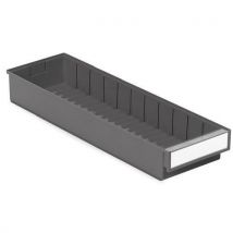 Pack of 15 grey shelving bins hxwxd 82x186x600mm