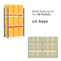 Pallet racking kit 4000h x5717w x1100d 2 levels 18 pallets