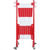 Red/white extendable barrier on castors length 4 m