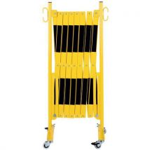 Yellow/black extendable barrier on castors length 4 m