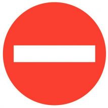 Round no entry prohibition sign - rigid diameter 450 mm