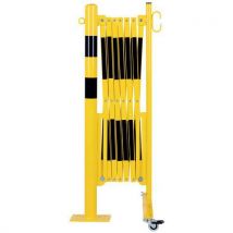 Extendable barrier yellow/black 3.6 m post dia. 60 mm wheels