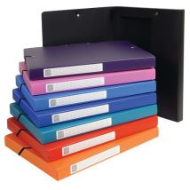 Set of 8 assorted opaque pp box files with 2.5-cm spine