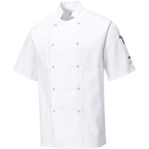 White short sleeve chefs jackets - xl -cumbria portwest uk