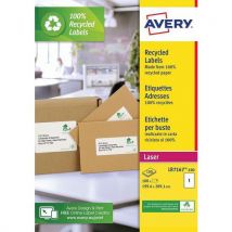 Pack of 100 laser labels 199.6x289.1 mm recycled