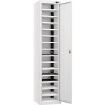 White/white 1 door 15 tier powered laptop locker -3-pin plug
