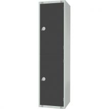 Dark grey 2 door antibac locker 1800x450x450mm cylinder lock