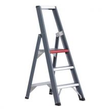 Single-sided falco stepladder 3 steps black aluminium