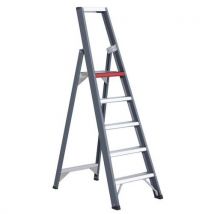 Single-sided falco stepladder 5 steps black aluminium