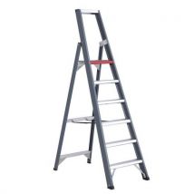 Single-sided falco stepladder 6 steps black aluminium