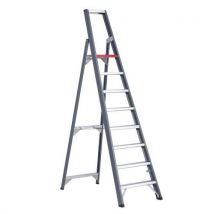 Single-sided falco stepladder 8 steps black aluminium