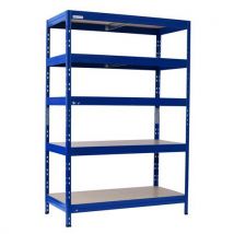 New rapid 3 pro 1800h x 1200w x 450mmd blue 5 fibreboard shelves
